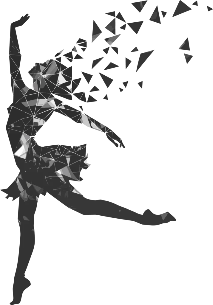 Tänzerin auf Polygone